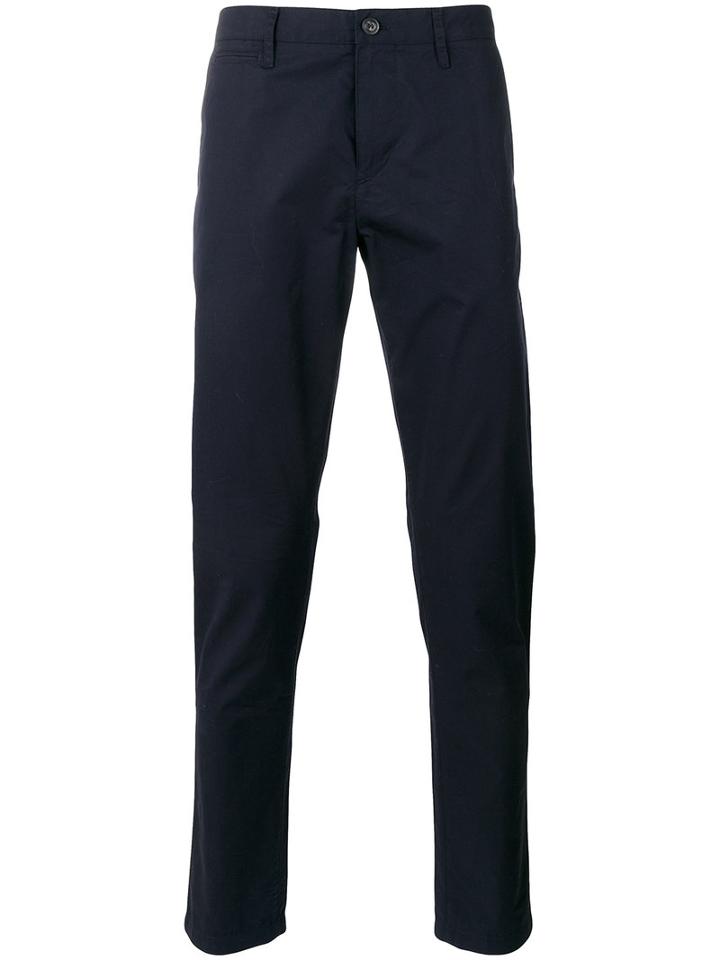 Burberry Straight Leg Trousers, Men's, Size: 32, Blue, Cotton