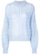 Miu Miu Cable Knit Sweater - Blue