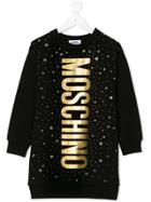 Moschino Kids Teen Logo Print Sweater Dress - Black