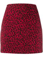 Saint Laurent Animal Print Fitted Mini-skirt - Red