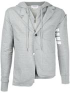 Thom Browne Asymmetric Hoodie Jacket - Grey