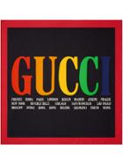 Gucci Gucci Cities Print Silk Scarf - Black