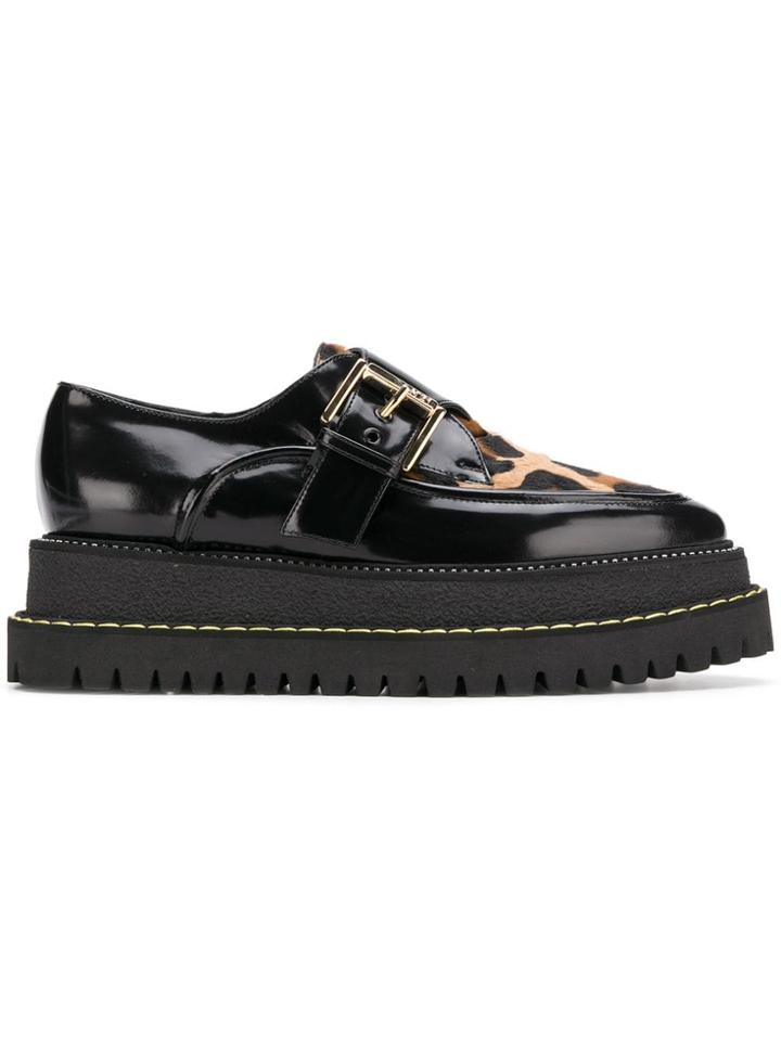 No21 Leopard Printed Loafers - Black