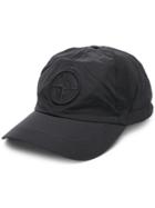 Stone Island Branded Cap - Black