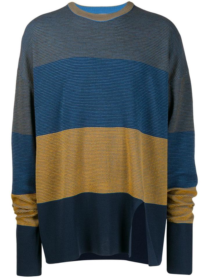 Wooyoungmi Paneled Colourblock Jumper - Blue