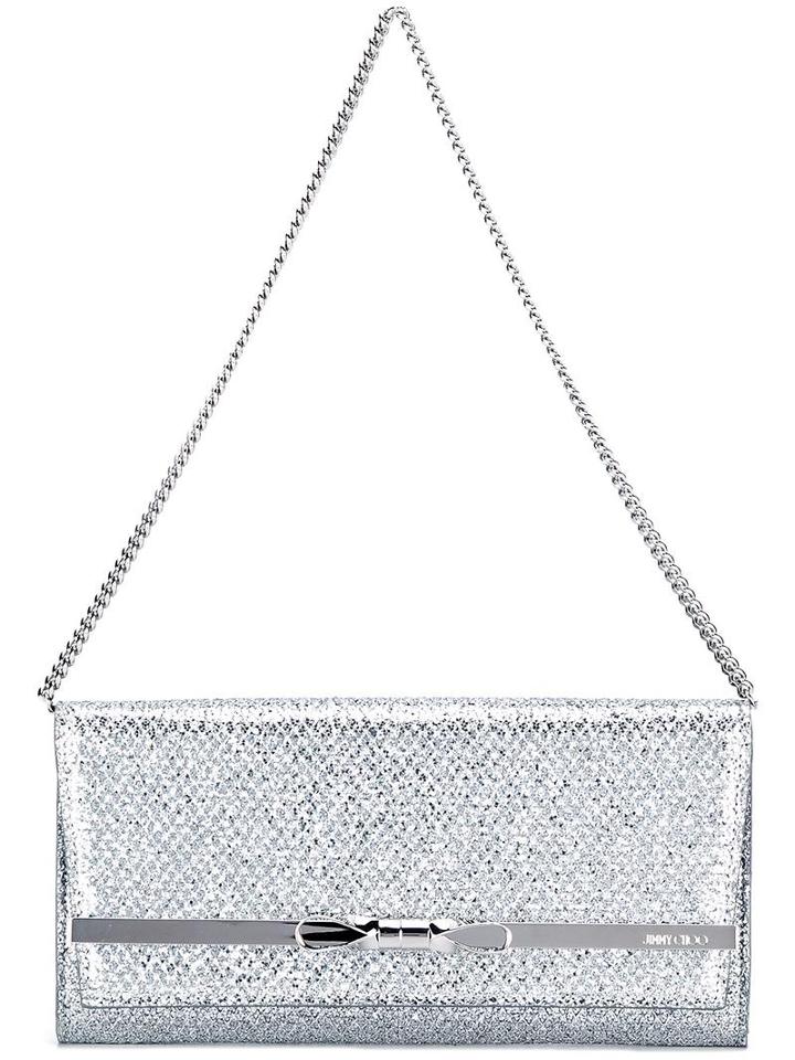 Jimmy Choo Lydia Clutch, Women's, Grey, Calf Leather