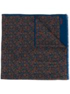 Barba Floral Print Scarf - Blue