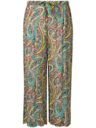 Etro Floral Print Cropped Trousers - Yellow