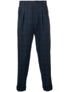 Pt01 Tartan Tailored Trousers - Blue