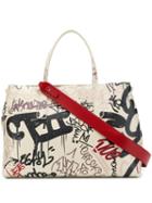Zanellato Metropolitan Graffiti Print Tote Bag - Neutrals