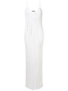 Balmain Ripped Detail Maxi Dress - White