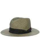 Rag & Bone Panama Hat, Women's, Size: 55, Green, Straw/cotton/viscose