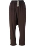 Rick Owens Drkshdw Drawstring Drop-crotch Tapered Trousers, Women's, Size: Xs, Brown, Cotton