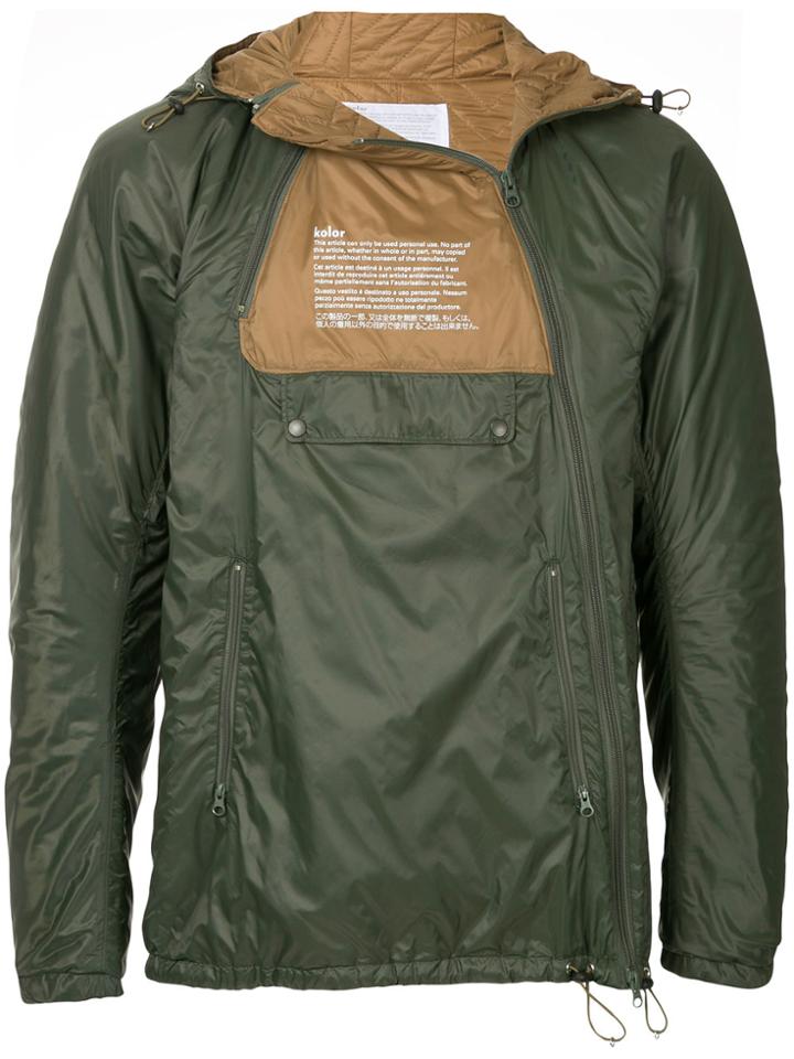 Kolor Zipped Contrast Jacket - Green