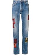 Marcelo Burlon County Of Milan Straight Leg Patch Jeans - Blue