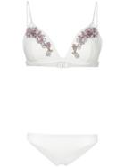 Zimmermann Floral Embellished Bikini Set - White