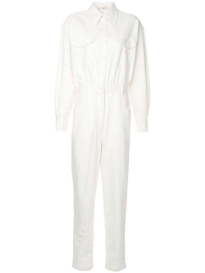 Tibi Oversized Shirt Jumpsuit - White