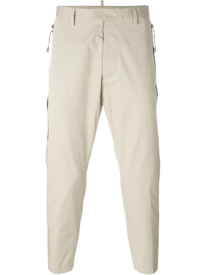 Dsquared2 Cropped Trousers, Men's, Size: 44, Nude/neutrals, Cotton