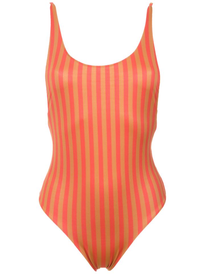 Haight Alcinha Striped Swimsuit - Brown