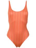 Haight Alcinha Striped Swimsuit - Brown