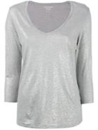 Majestic Filatures - V-neck Sweater - Women - Silk/linen/flax - Ii, Grey, Silk/linen/flax