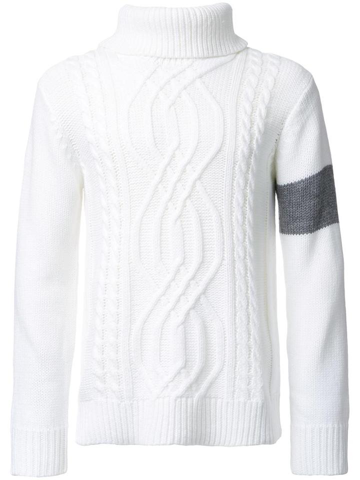 Guild Prime Cable Knit Jumper, Men's, Size: 2, White, Acrylic