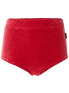 Gcds Velour Shorts - Red