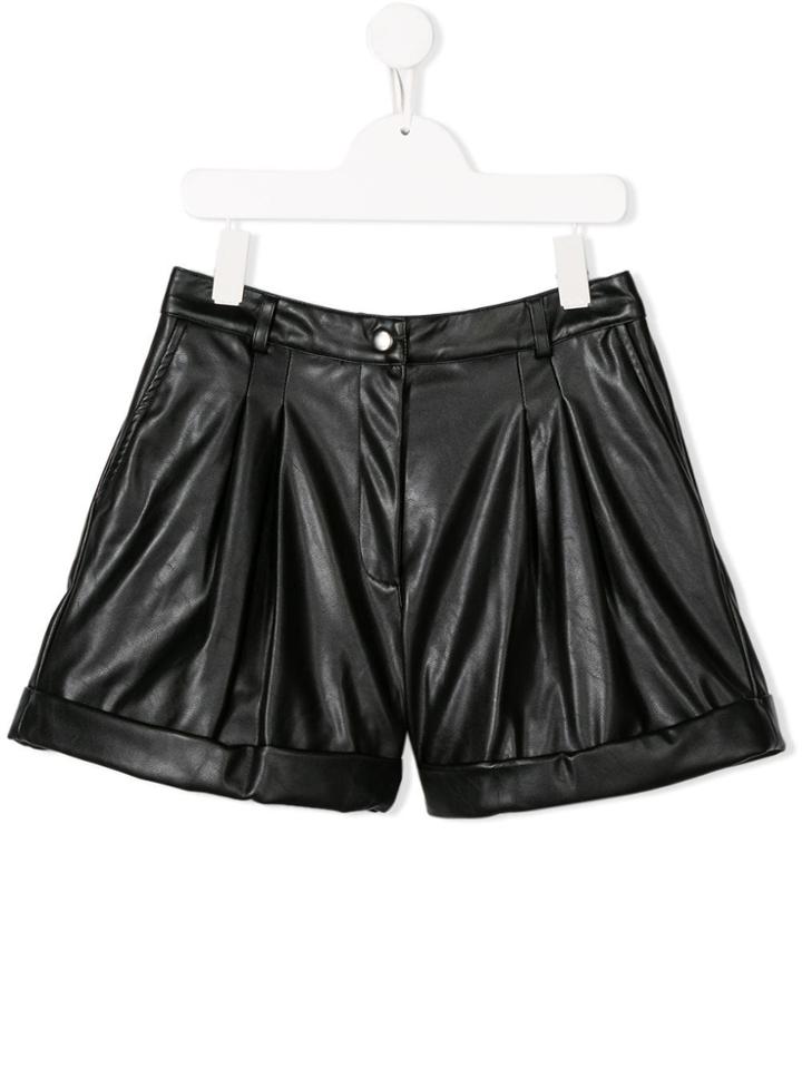 Monnalisa Teen Patent Effect Shorts - Black