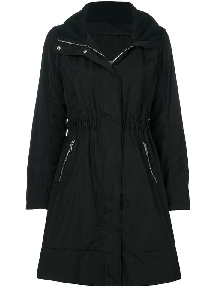 Moncler Zipped Fitted Coat - Black