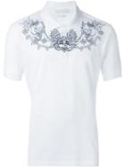 Alexander Mcqueen Tattoo Print Polo Shirt, Men's, Size: Small, White, Cotton/polyester