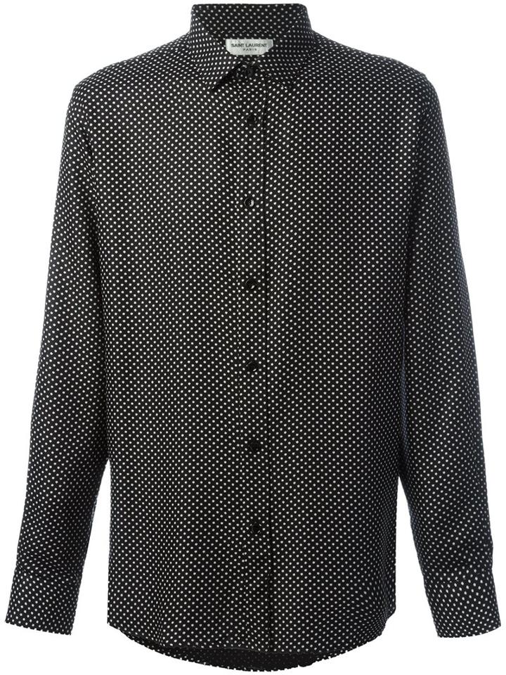 Saint Laurent Star Print Shirt, Men's, Size: 41, Viscose