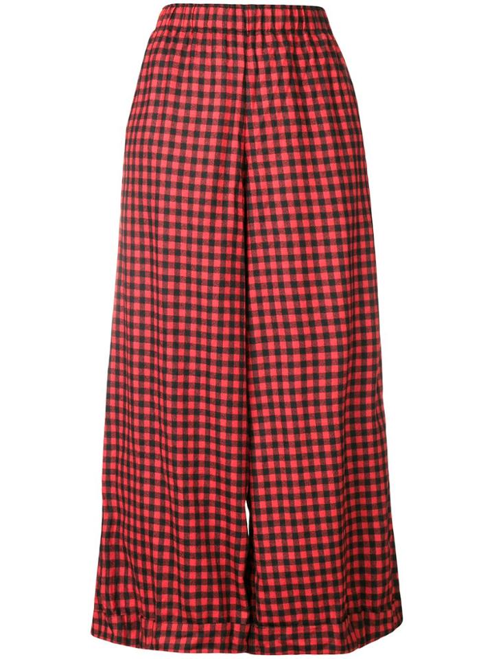 Daniela Gregis Checked Wide Leg Trousers - Red