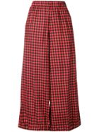 Daniela Gregis Checked Wide Leg Trousers - Red