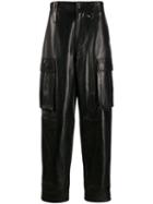 Acne Studios Leather Cargo Trousers - Black