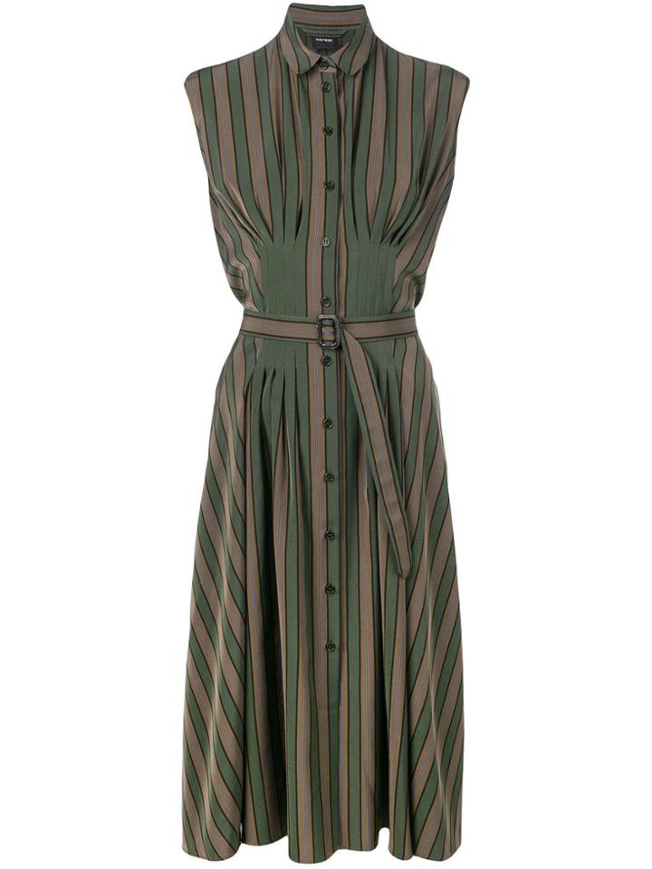 Aspesi Fitted Shirt Midi Dress - Green