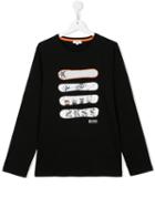 Boss Kids Snowboard Print T-shirt, Boy's, Size: 16 Yrs, Black