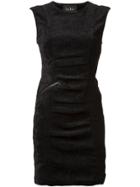 Nicole Miller Sleeveless Tucked Dress - Black