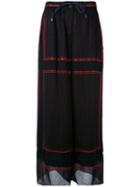 Sacai - Cupro Pinstripe Palazzo Trousers - Women - Polyester/cupro - 3, Blue, Polyester/cupro