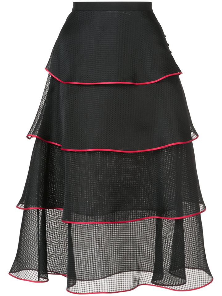 Novis Tiered Ruffle Skirt - Black