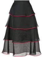 Novis Tiered Ruffle Skirt - Black