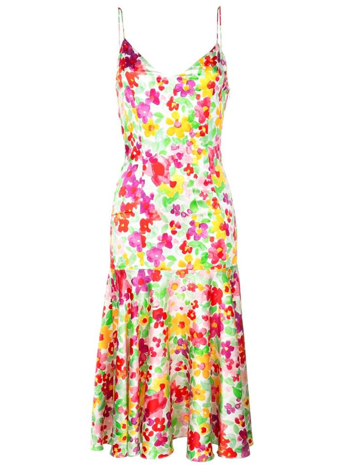 Caroline Constas Floral Mermaid Midi Dress - Multicolour