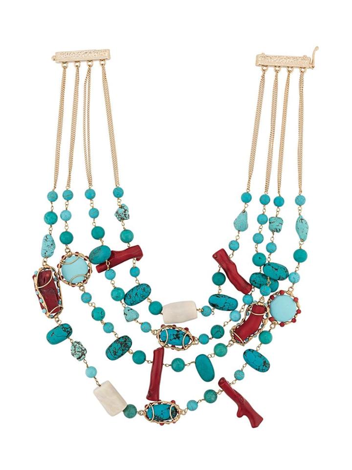 Rosantica Layered Beaded Necklace - Blue