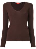 Des Prés V-neck Jumper - Brown