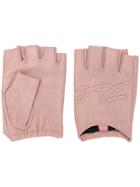 Karl Lagerfeld Logo Fingerless Gloves - Pink