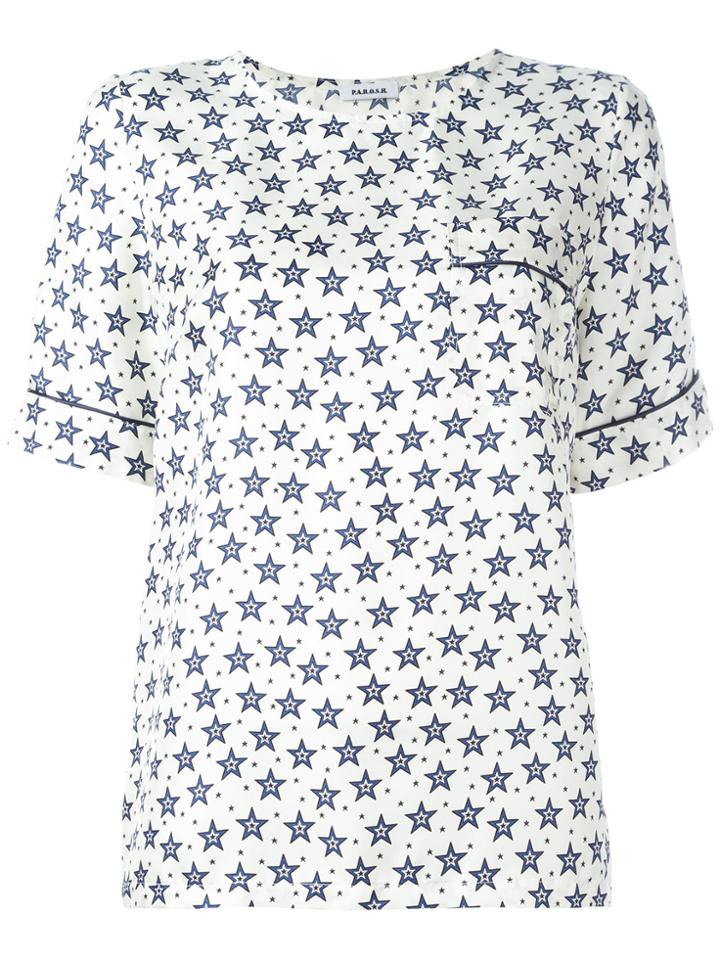 P.a.r.o.s.h. Star Print Top - Nude & Neutrals