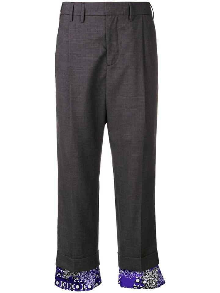 Snow Xue Gao Pop Print High-waisted Trousers - Grey