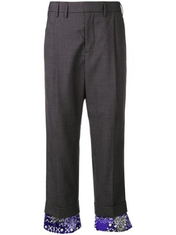 Snow Xue Gao Pop Print High-waisted Trousers - Grey