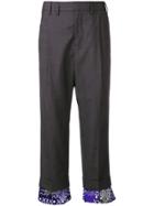 Snow Xue Gao Pop Print High-waisted Trousers - Grey