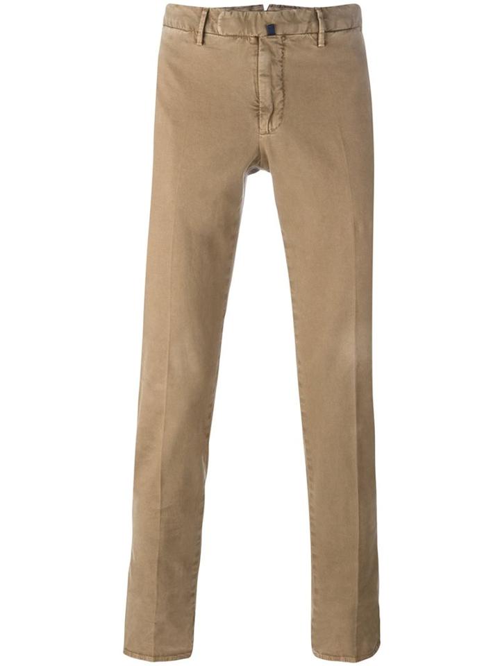 Incotex Slim Fit Chinos, Men's, Size: 50, Nude/neutrals, Cotton/spandex/elastane