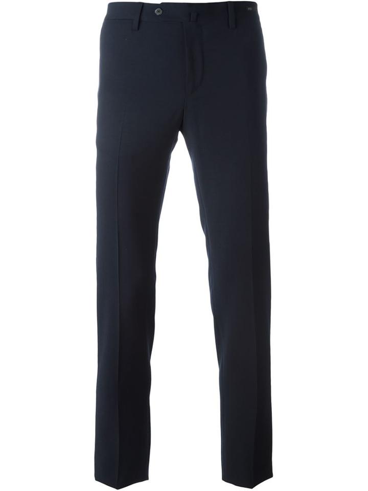 Pt01 Slim Tailored Trousers, Men's, Size: 48, Blue, Polyester/spandex/elastane/wool